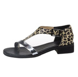 Niulatu Flat Gladiator Sandals Women Leather T-Strap Rome Sandals Cover Heel Buckle Strap Concise Mixed Colors Bohemian Shoes DJSE