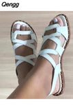 Niulatu Women Sandals Rome Shoes 2025 Summer New Rome Flats Slippers Beach Sport Casual Ladies Shoes Soft Mujer Slides Bohemian Zapatos DJSE