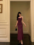 Sexy Mermaid Spaghetti Straps Grape Sleeveless Prom Dresses Party Dress Summer Birthday Outfits 20th Birthday Dresses HZ1214