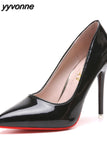 Niulatu Women Pumps Patent Leather High Heels Shoes Women Black Classic Pumps Women Bridal Shoes Female Heels Stiletto Plus Size 42 43 DJSE