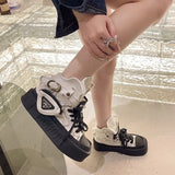 Niulatu Shoes for Women 2025 Winter Belt Buckle Flat with Platform Boots Zip High Quality Round Toe Ankle Boots Chaussure Femme DJSE