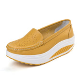 Niulatu Shoes Loafers For Women 2025 Wedges Sneakers Floral Single Woman White Shoes Platform Breathable Female Vulcanized Shoes DJSE
