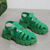 Niulatu To School Summer Fashion Gladiator Women Narrow Band Cross-Tied Platform Square Heel Peep Toe Rome Design Sexy Mature Shoes Ladies Female DJSE