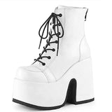 Niulatu Big Size 43 Round Toe Punk Cool Goth Chunky Lace Up Women's Boots Platform High Heeled Platform Autumn Shoes DJSE