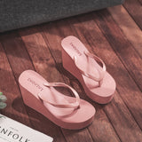 Niulatu Women Summer Shoes Woman 2025 Wedge Rubber Flip Flops Heeled Mules Candy Colors Platform Female Beach Slippers White 39 DJSE