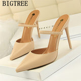 Niulatu Shoes Mules High Heels Bigtree Shoes Stiletto Heels Pumps Women Shoes Extreme High Heels Sexy Chaussures Femme Ayakkabi DJSE