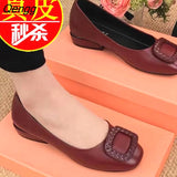 Niulatu Women Fashion Red Pu Leather Short Square Heel Pumps Lady Casual High Quality Sky Blue Comfort Office Shoes DJSE
