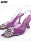 Niulatu High Heels Woman Summer Transparent Sandals High Heel Shoes Elegant Party Pumps Female Sexy Heeled Sandal DJSE
