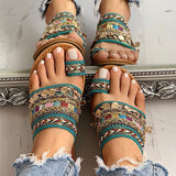Niulatu Women Shoes Summer Greek Style Boho Folk-Custom Ladies Flat Slippers Casual Breathable Comfortable Beach Women Sandals DJSE