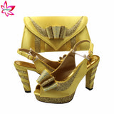 Niulatu New Arrivals Spring INS Hot Sale Italian Design Shoes Matching Bag Set in Yellow Color High Quality Slingbacks Sandals DJSE