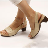 Niulatu Women's Gladiator Sandals Buckle Strap Woman Chunky Heels Peep Toe Ladies Casual Shoes Female Summer Autumn Fashion Sandals 2025 DJSE