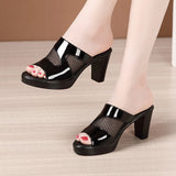 Niulatu Slipper Female Block Heel Platform Slippers Slides Women 2025 New High Heels Ladies Office Women's Summer Shoes Sandals DJSE