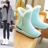 Niulatu And Winter Boots Women Fashion Classics Waterproof Thick Non-slip Flat With Round Toe Solid Casual Women Shoes DJSE
