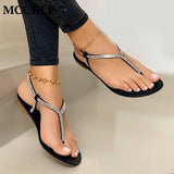 Niulatu Summer Women's Sandals Rhinestone Fat Bottom Female Clip Toe Shoes Outdoor Beach Ladies 2025 Fashion Sandal Woman New DJSE