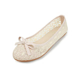 Niulatu Women Flats Bow Ballet Flats Shoes Women Fashion Slip On Cut Outs Flat Women Shoes Sweet Hollow Casual Shoes Breathble Flats DJSE