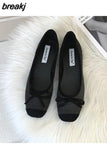 Niulatu Women Flats Ballet Shoes Fashion Bow Knot Shallow Ballerina Soft Moccasins Female Driving Loafers 2025 Zapatillas Mujer DJSE
