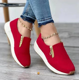 Niulatu Women's Casual Shoes Fashion Solid Color Platform Hemp Rope Flats Lightweight Comfortable Side Zip Loafers Zapatillas Mujer DJSE