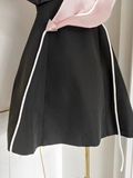 Niulatu A line Spaghetti Straps Black Satin Short Homecoming Dresses Birthday Outfits SD363