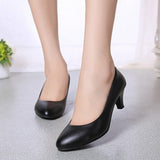 Niulatu Leather Low Heels Shoes Women Professional Shoes Ladies Shallow Mouth Work Shoes Elegant Ladies Office Shoes DJSE