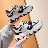 Niulatu Women Sneakers Fashion Mesh Chunky Sneakers Vulcanized Shoes Summer Comfortable Thick Sole White Dad Flats Platform Shoes DJSE