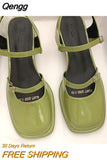 Niulatu Jane Shoes Buckle Pumps Women Thick Heels Elegant Shallow Square Toe Footwear Fashion Outdoor Lady Shoes DJSE