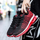 Niulatu Trendy Black Green Air Sneakers Men Shoes Non Slip Air Cushion Trainers Men Couple Flying Weaven Men Casual Sneakers DJSE