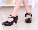 Niulatu Leather Black OL Work Shoes Women Low Heels Pumps 2025 Spring New Lady Casual Shoes Flower Pumps For Womens DJSE