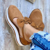 Niulatu Women Bowtie Platform Flat Loafer Summer Shoes Ladies Slip On Cover Heel Shoes Female Sewing Woman Fashion Footwear Plus Size DJSE