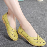 Niulatu Women Flats Soft Genuine Leather Flat Shoes Woman Loafers Oxford Shoes For Women White Shoes Moccasins Slipony Plus Size DJSE