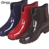 Niulatu Boots for Women PVC Ankle Rain Boots Waterproof Trendy Jelly Women Boot Elastic Band Rainy Shoes Woman 6639 DJSE