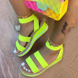 Niulatu Sandals Women Wedges Platform Candy Color Ladies Hemp Shoes Ladies Summer Casual Slip on Strap Cross Cool Girls New DJSE