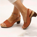 Niulatu Women's Gladiator Sandals Buckle Strap Woman Chunky Heels Peep Toe Ladies Casual Shoes Female Summer Autumn Fashion Sandals 2025 DJSE