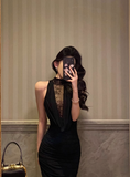 Sexy Mermaid High Neckline Black 18th Birthday Dress Long Party Birthday Outfits For Women For Women HZ1214