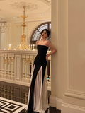 Sexy A line Strapless Black 18th Birthday Dress Long Party Birthday Outfits For Women HZ1214