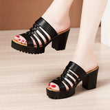 Niulatu 32-43 Summer Wedding Shoes Women Slippers Platform 2025 High Heels Slides Ladies Gladiator Shoes Office Slippers DJSE