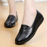 Niulatu Women Genuine Leather Flats Casual Shoes Female Leather Shoes Size 35-42 Solid Black Flats Woman Autumn Shoes 2025 DJSE