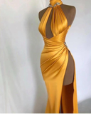 Niulatu Sexy Prom Dress Yellow Evening Dress HZ1007