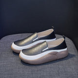 Niulatu White Loafers Women Trend Slip on Flat Casual Shoes for Women's Sneakers Fashion Platform Shoes Zapatillas Deporte DJSE