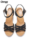 Niulatu Peep Toe Women'S Heel Summer Shoes Female Wedge Heel Woman Sandals Platform Size 33 34 35 36 37 38 39 40 41 42 DJSE