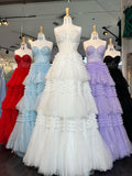 Niulatu Sweetheart Tiered Long Tulle Prom HZ1007