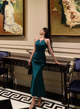Pretty Mermaid Halter Neckline Green 18th Birthday Dress Party Outfits Birthday Outfits For Women HZ1214