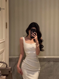 Pretty Sheath Square Neckline White 21st Birthday Dress Party Outfits Birthday Outfits For Women HZ1214