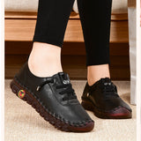 Niulatu Loafers Woman Spring Autumn Orthopedic Sneakers Mom Cozy Oxford Leather Moccasins Ladies Flat Shoes DJSE