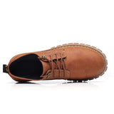 Niulatu 2025 Men Casual Shoes Men Martins Leather Shoes Work Safety Shoes Winter Waterproof Ankle Botas Brogue Plus Size DJSE