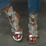 Niulatu Gladiator Women Sandals Platform Flat Peep Toe Crystal Wings 2025 Fashion Rome Party Female Ladies Shoes Zapatos De Mujer DJSE