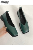 Niulatu Ladies Female Footwear Square Toe Women's Moccasins Autumn Casual Sneaker Shallow Mouth Soft 2025 Retro Dress Fall DJSE