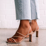 Niulatu Women Sexy Sandals Fashion Cross Shoes Ankle Buckle Strap Ladies Summer Pumps PU Leather Square Toe Female Party Shoes 2025 DJSE
