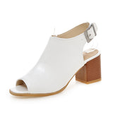 Niulatu Women Sandals Peep Toe High Heels Summer Gladiator Shoes Black Brown Woman Ankle Strap sandalias Female mujer Big Size DJSE