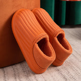 Niulatu Waterproof Non-Slip Home Slippers Men Cotton Shoe EVA Slippers Winter Warm Indoor Ladies Soft Couples Platform Shoes Zapatos DJSE