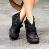 Niulatu Women Boots Snow Boots PU Ankle Spring Flat Shoes Woman Short Brown Botas with Fur 2025 Female Lace Up Botas Mujer DJSE